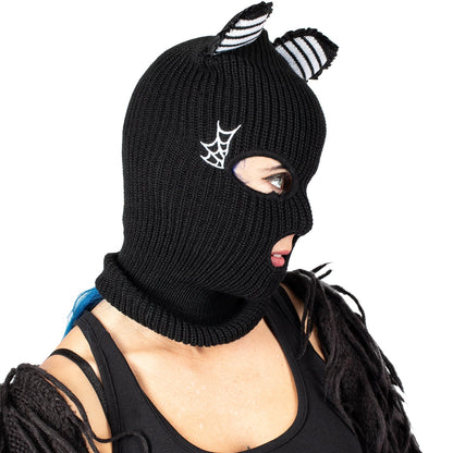 Kitty Cat Ears Embroidered Ski Mask