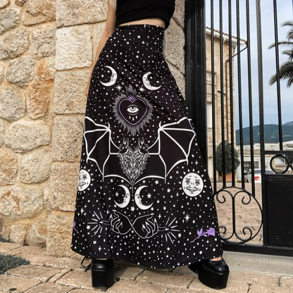 Too Fast | All Seeing Bat Eye Magick Maxi Skirt