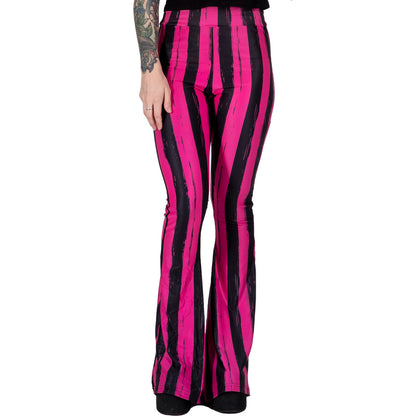 Pink Black Striped Hellz Bellz Flares