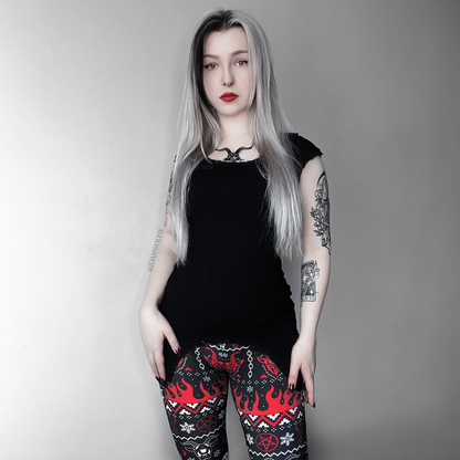 Leggings de cintura alta de punto Evil Demon