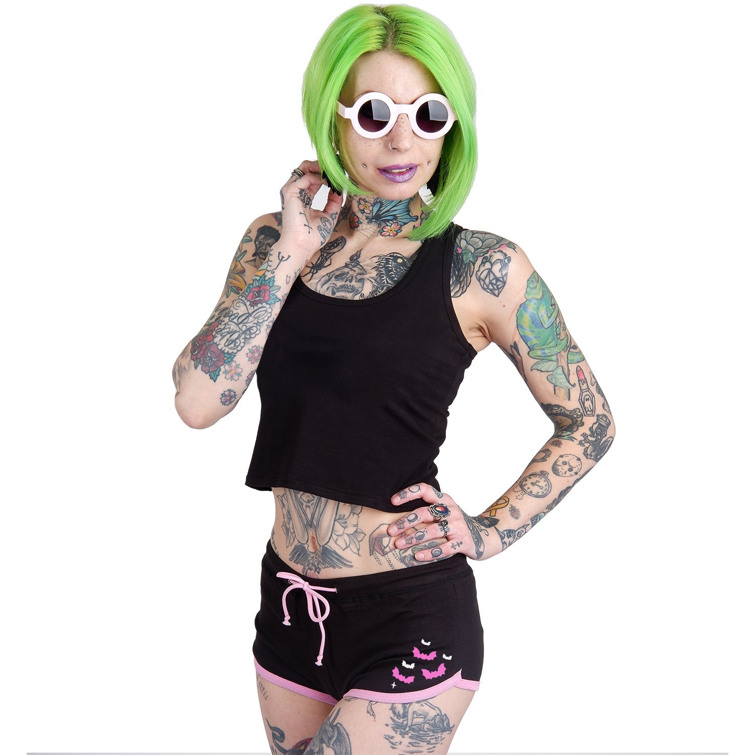 Cute Ghostface Pumpkin Black & Pink Short Shorts