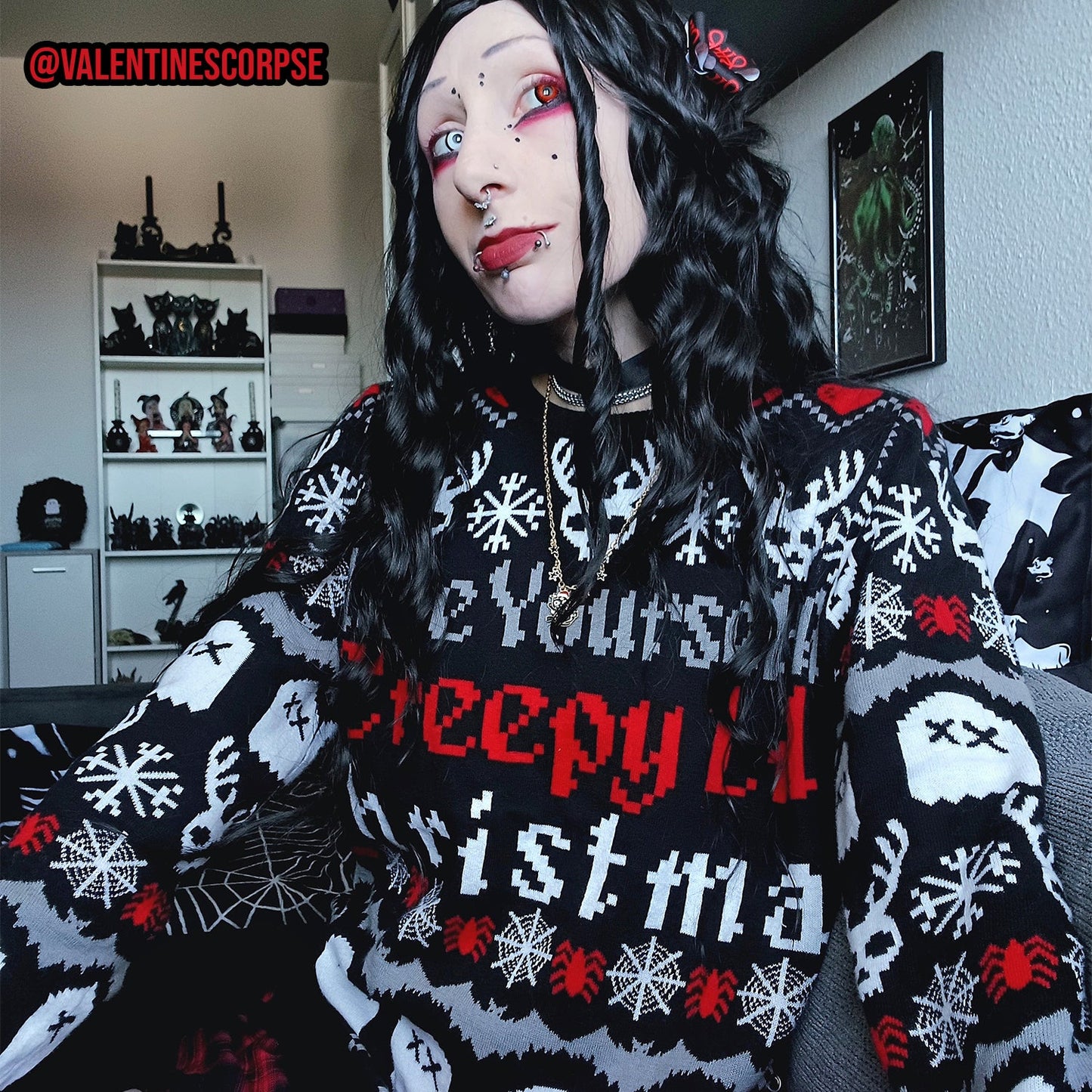 Creepy Lil Christmas Knit Sweater