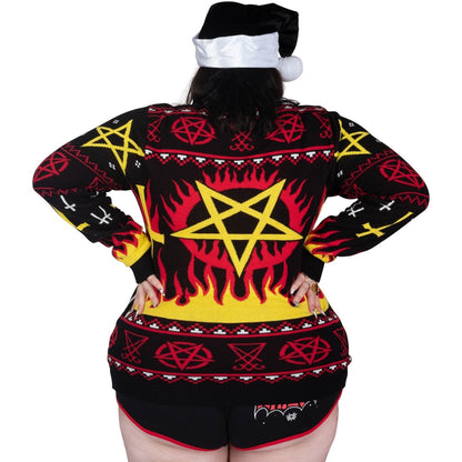 Too Fast | Christmas Sweater | Black Metal Church Fire