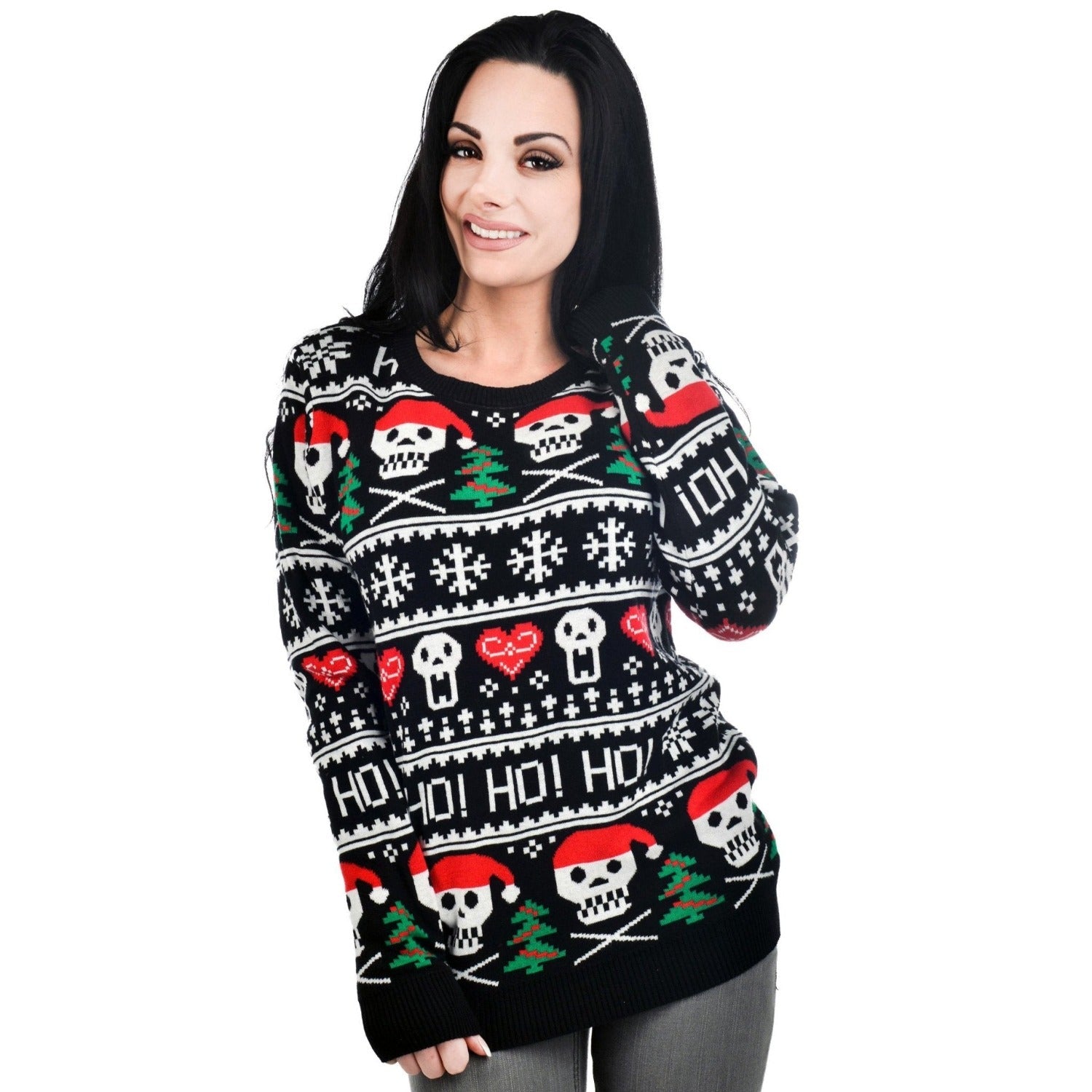 Too Fast | Christmas Sweater | Santa Skulls Ho Ho Ho