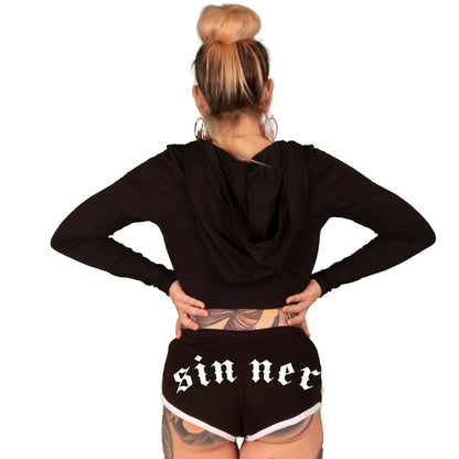 Too Fast | Plus Size Short Shorts Black | Occult Sinner