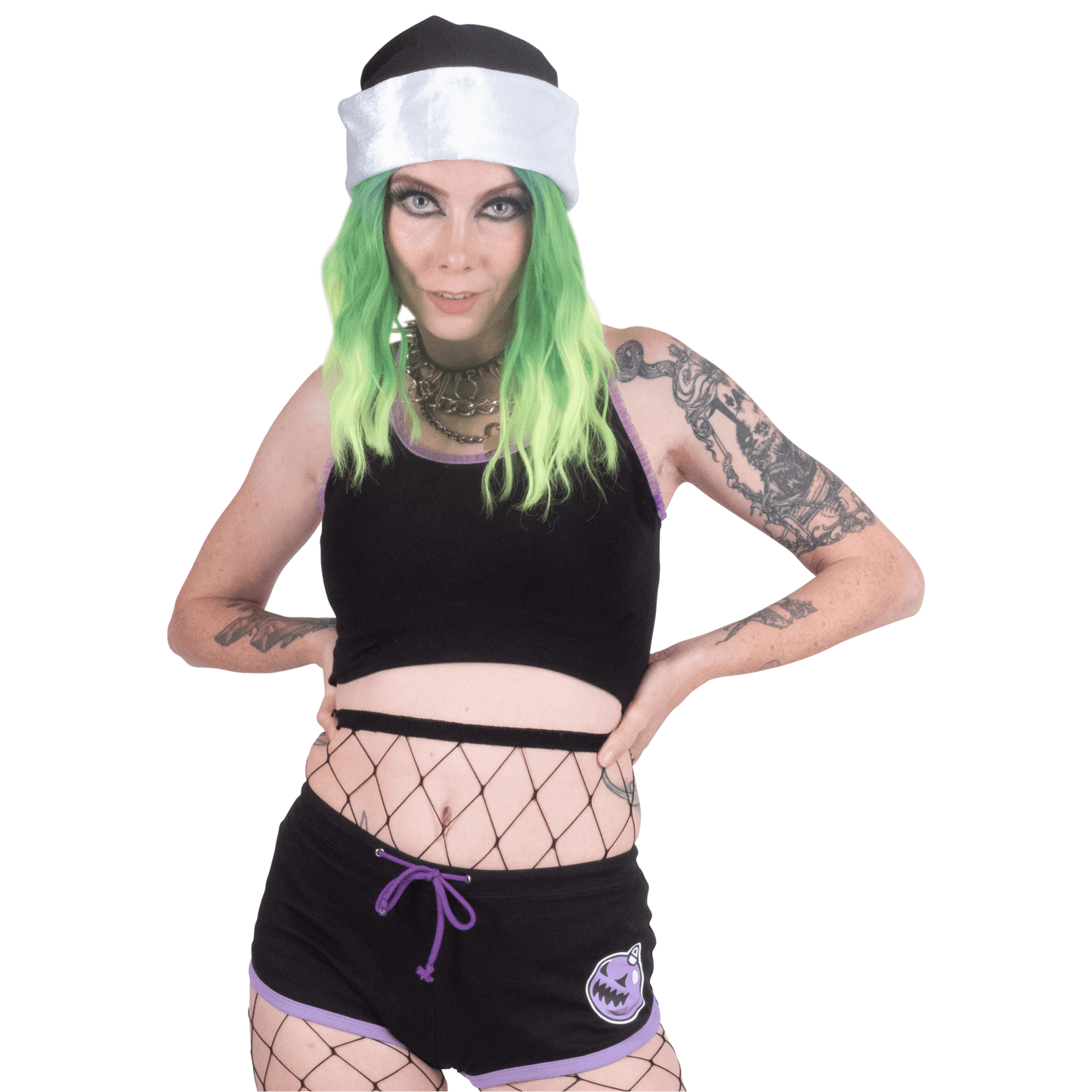 Too Fast | Short Shorts Black Purple | Merry Creepmas