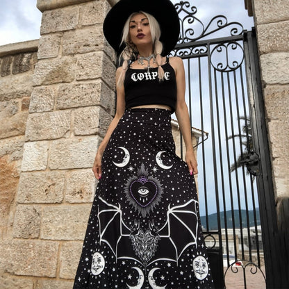 Too Fast | All Seeing Bat Eye Magick Maxi Skirt