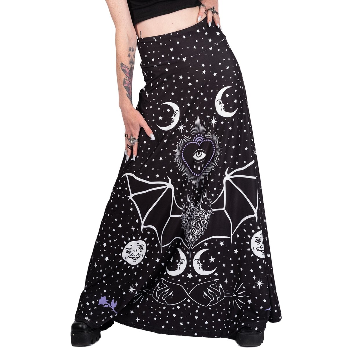 Too Fast | All Seeing Bat Eye Magick Maxi Skirt