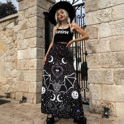 Too Fast | All Seeing Bat Eye Magick Maxi Skirt