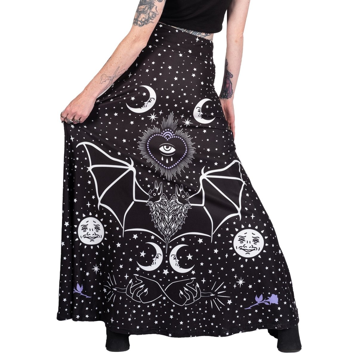 Too Fast | All Seeing Bat Eye Magick Maxi Skirt