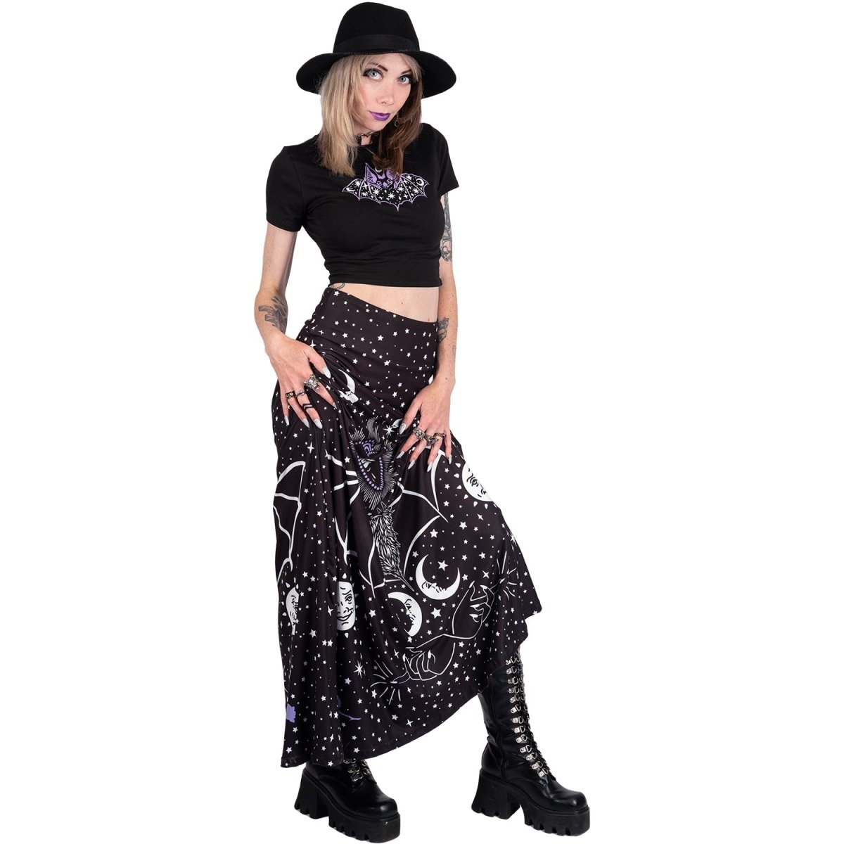 Too Fast | All Seeing Bat Eye Magick Maxi Skirt