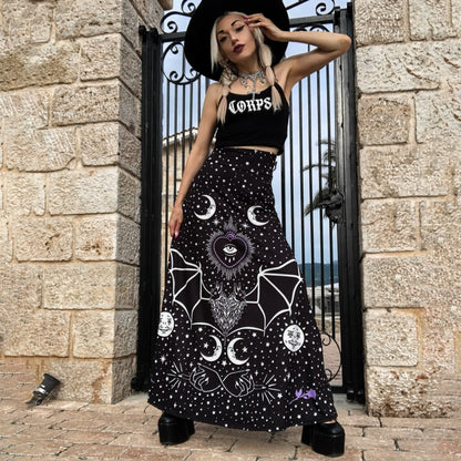 Too Fast | All Seeing Bat Eye Magick Maxi Skirt