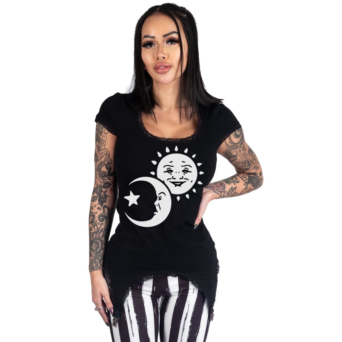 Too Fast | Astrology Sun And Moon Garter Tee