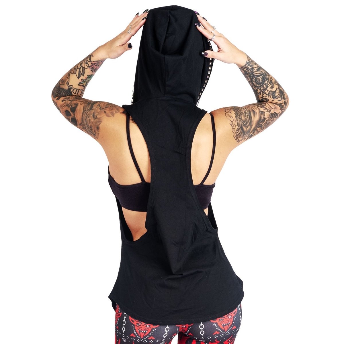 Too Fast | Baphomet Tarot Studded Hooded Tank