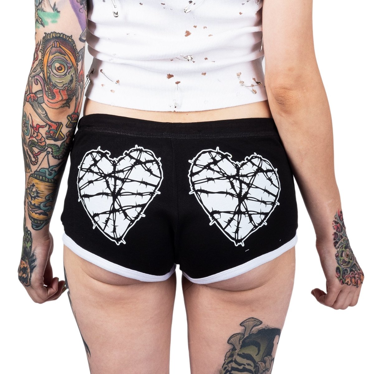 Too Fast | Barbed Wire Heart Dolphin Shorts