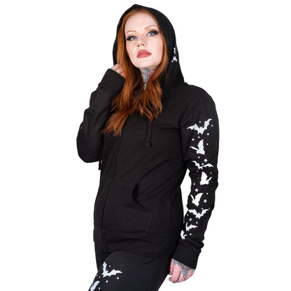 Too Fast | Bats and Stars Zip Up Hoodie Hooded Sweatshirt