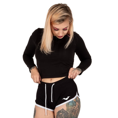 Too Fast | Batty Heart Black Dolphin Shorts