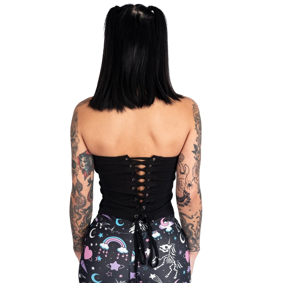 Too Fast | Black Corset Back Tee