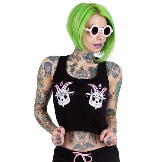 Too Fast | Cute Baby Baphomet Cropped Tank Top