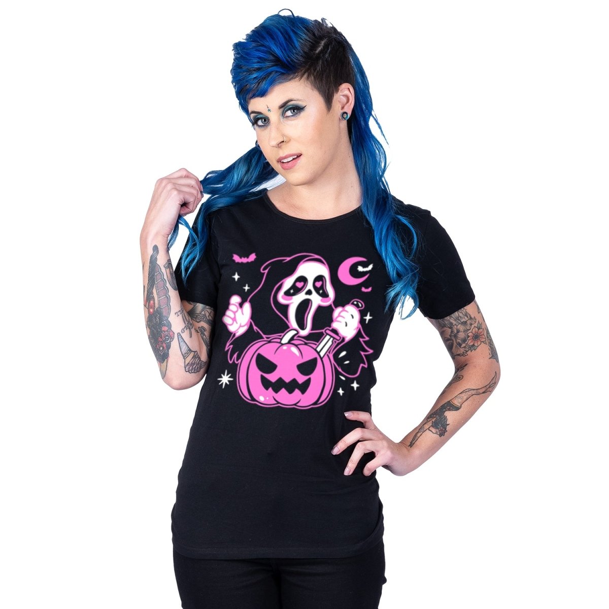 Too Fast | Cute Ghostface Pumpkin Womens Graphic T Shirt