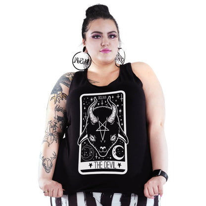 Too Fast | Devil Baby Goat Tarot Card Graphic Tank Racerback Tank