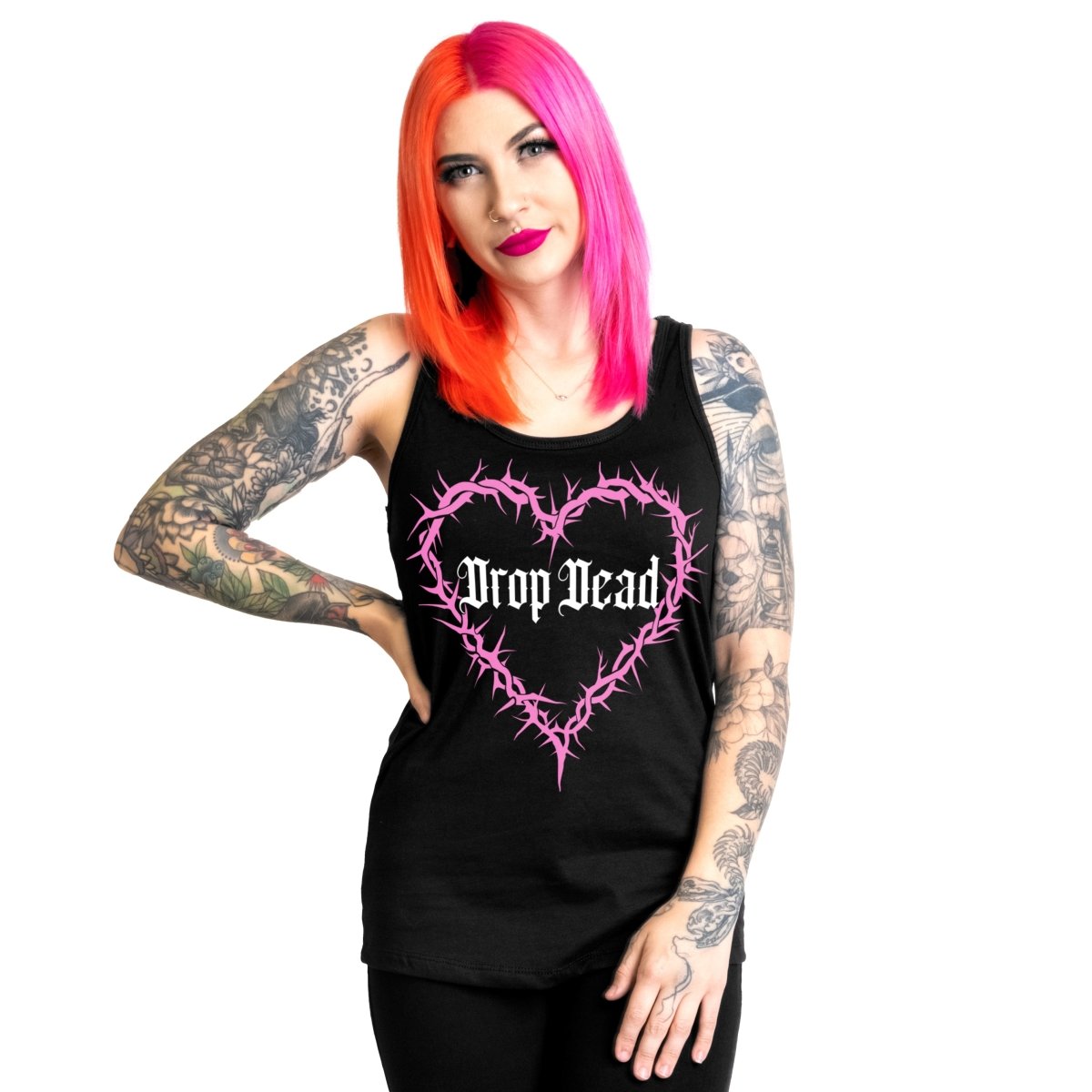 Too Fast | Drop Dead Thorny Heart Racerback Tank Top