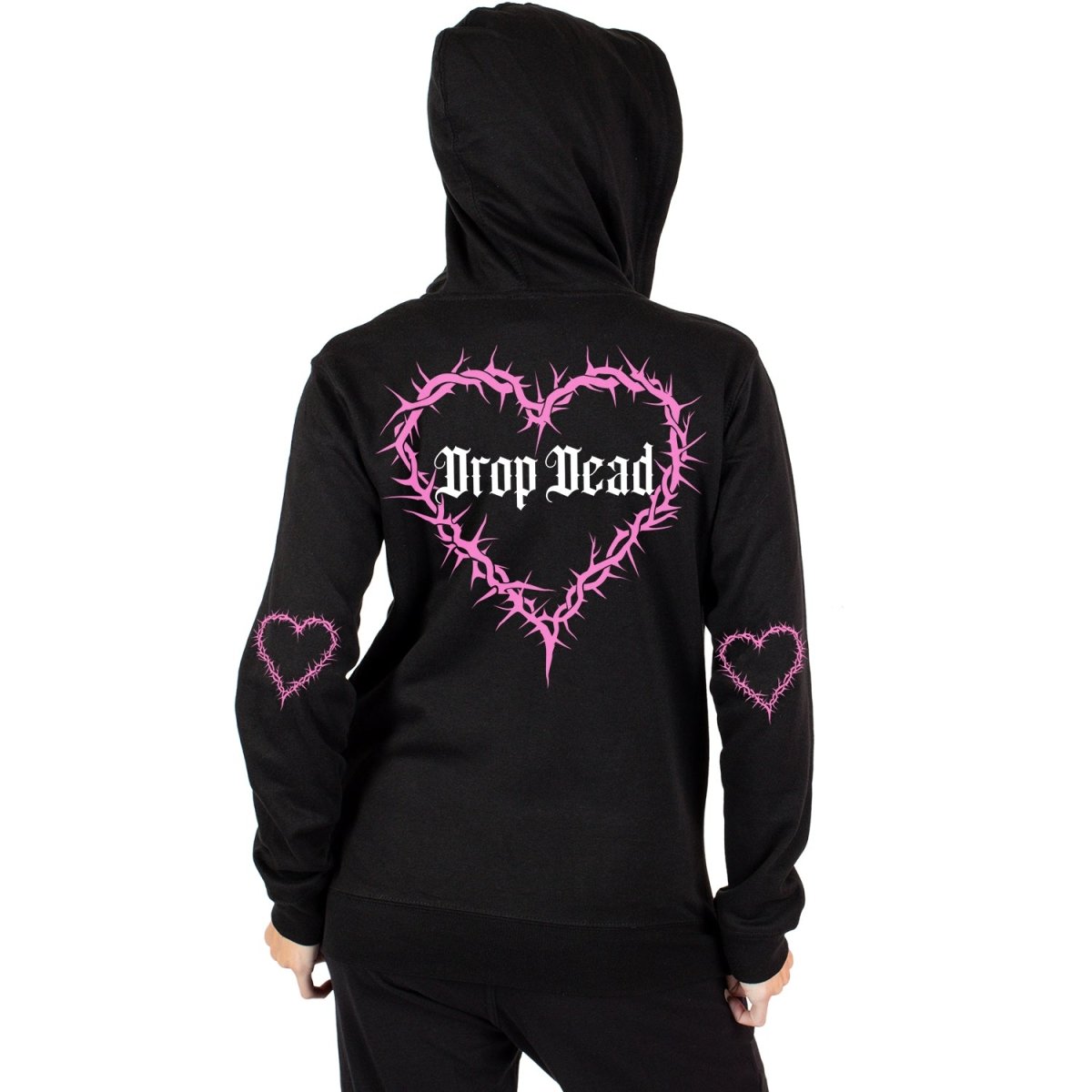 Too Fast | Drop Dead Thorny Heart Zip Up Hoodie Hooded Sweatshirt