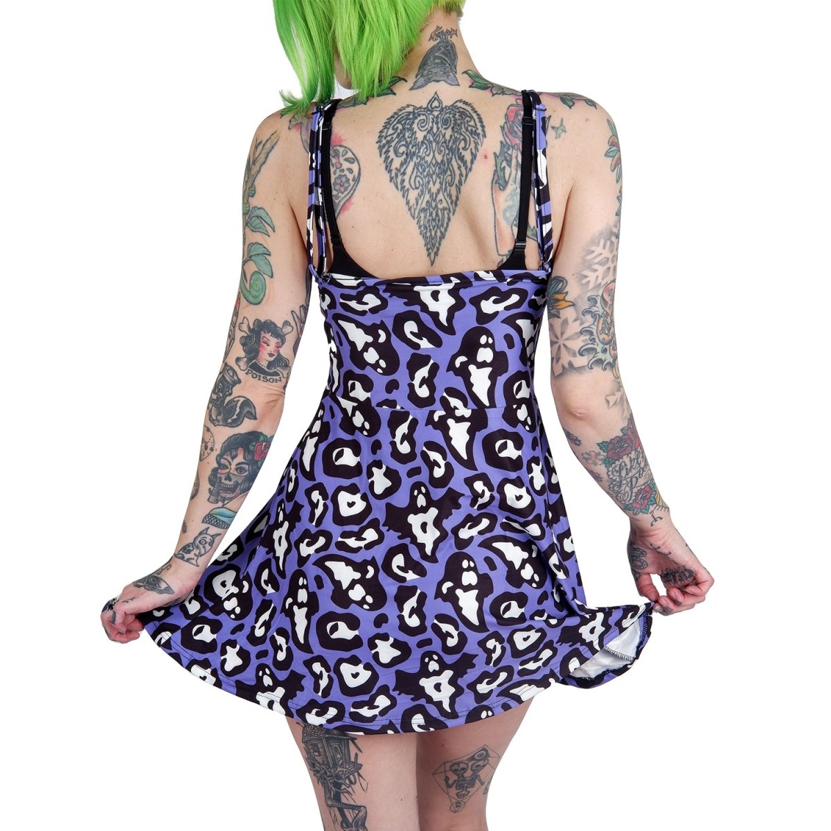 Too Fast | Ghastly Ghost Leopard Print Skater Dress