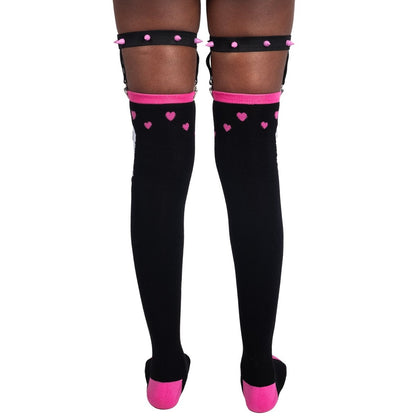 Too Fast | Ghost Hearts Thigh High Garter Socks