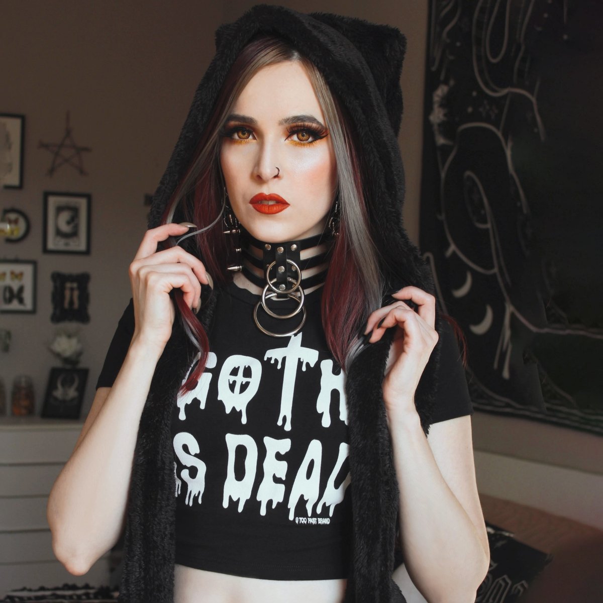 Too Fast | Goth Is Dead Cropped Baby Tee