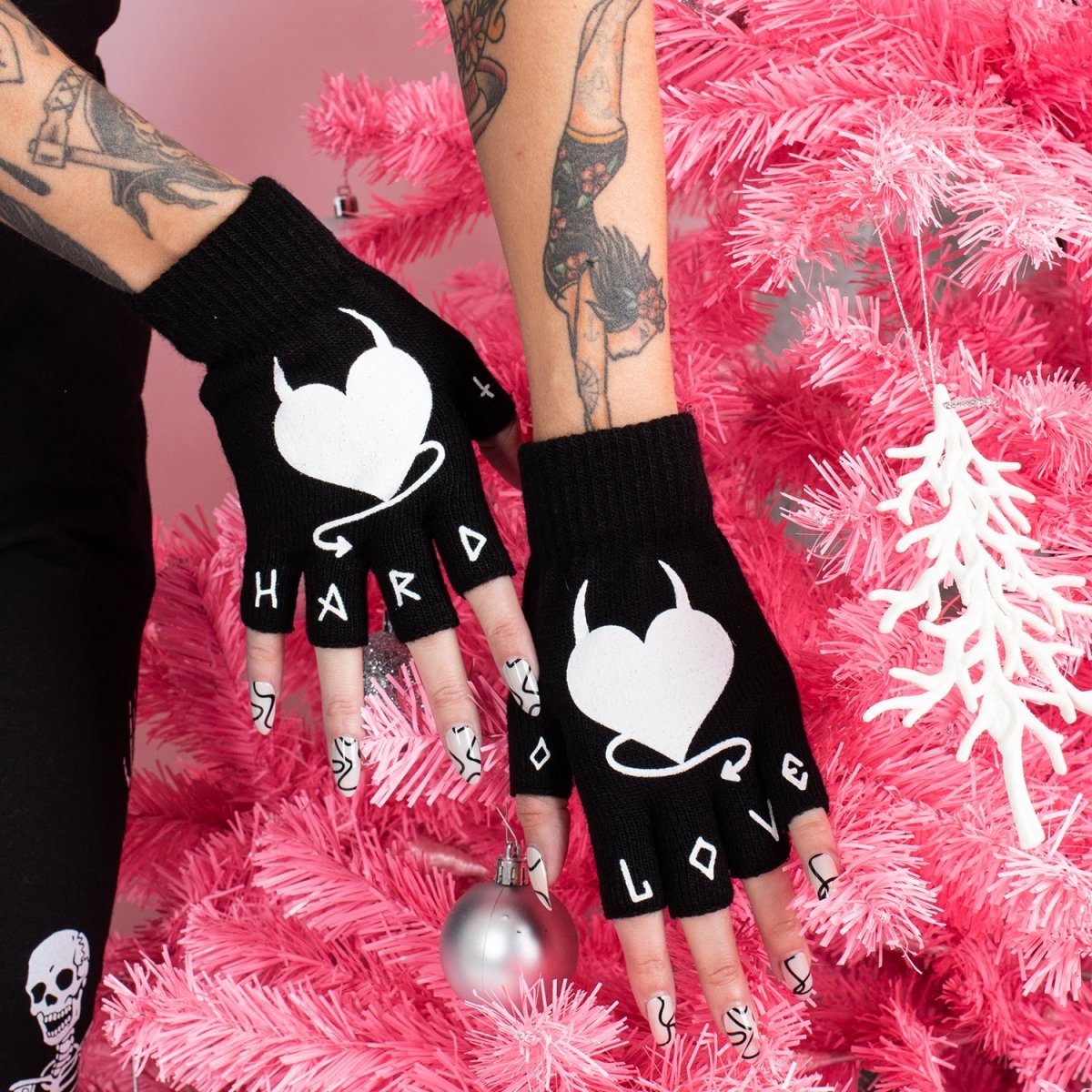 Too Fast | Hard Love Fingerless Winter Knit Gloves