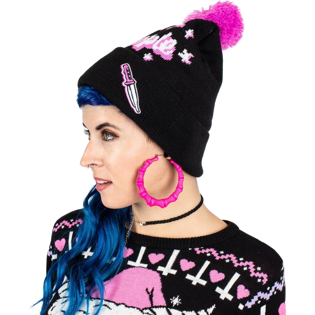 Too Fast | I Hate People Pom Pom Knit Beanie