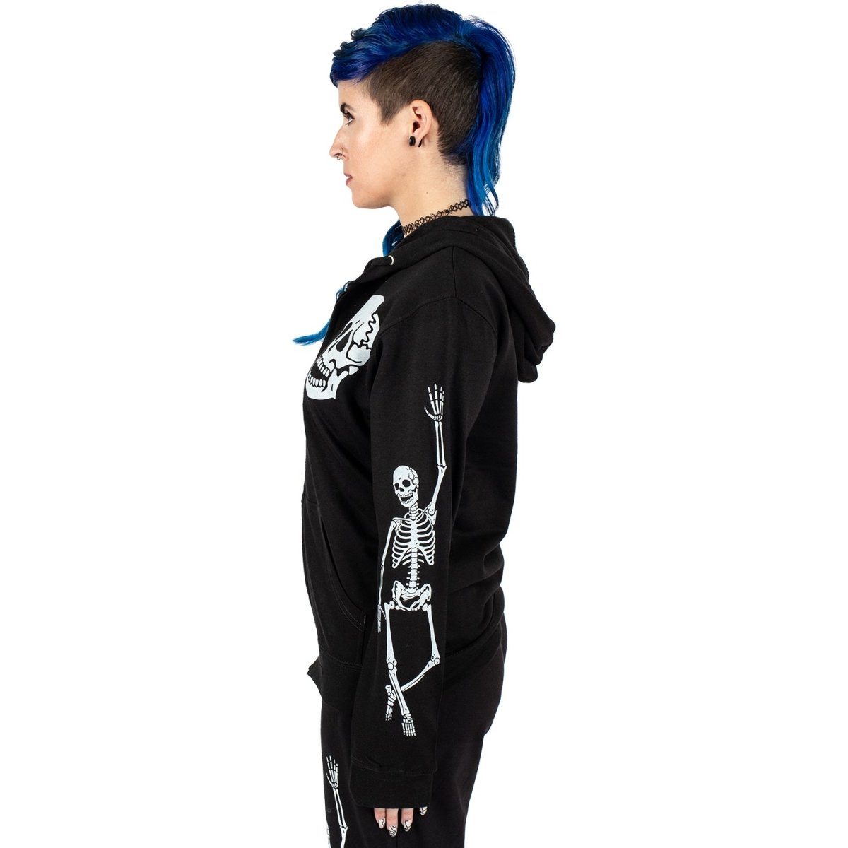 Too Fast | Just Chillin Skeletons Zip Up Hooded Sweatshirt