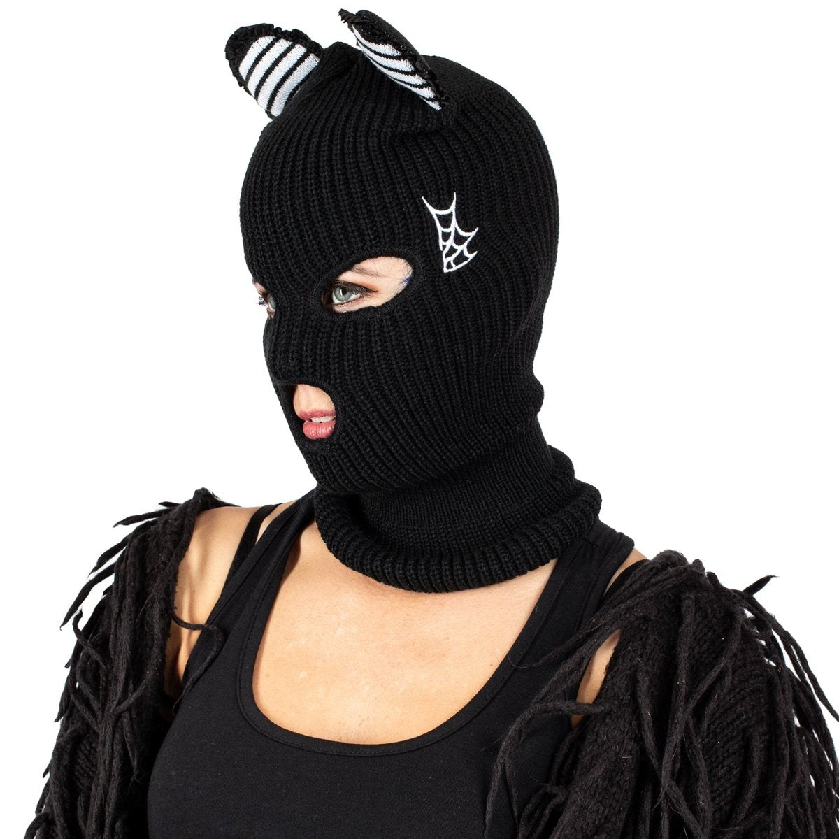 Too Fast | Kitty Cat Ears Embroidered Balaclava Ski Mask