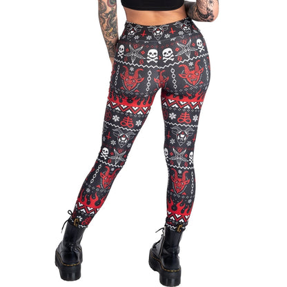 Too Fast | Knit Evil Demon High Waist Leggings