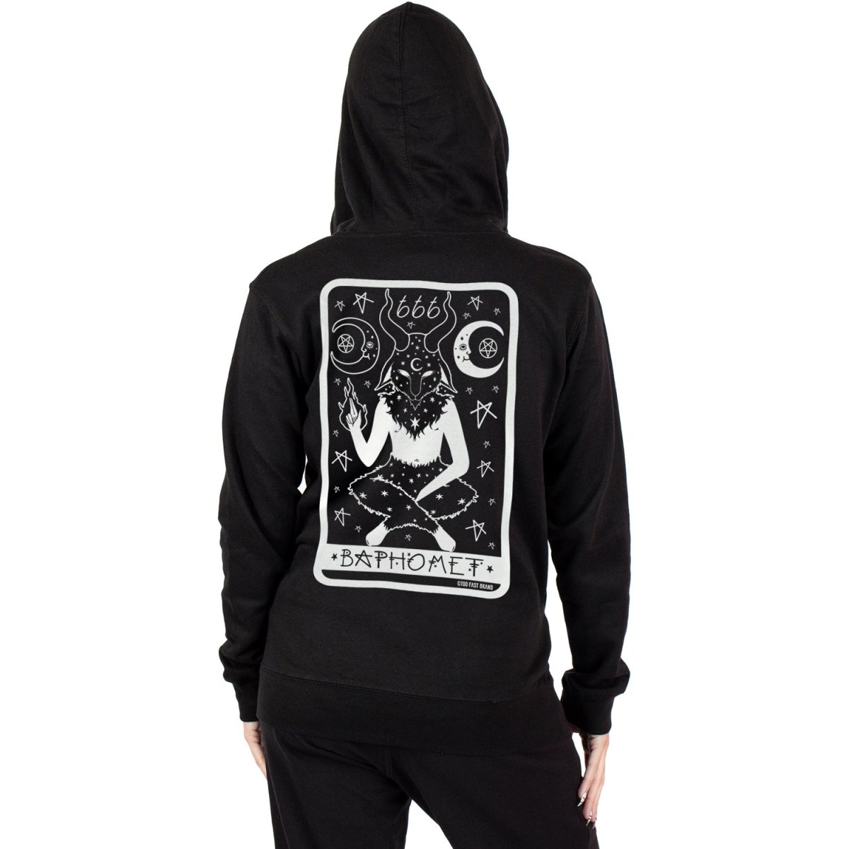 Too Fast | Mystical Baphomet Tarot Zip Up Hoodie Hooded Sweatshirt