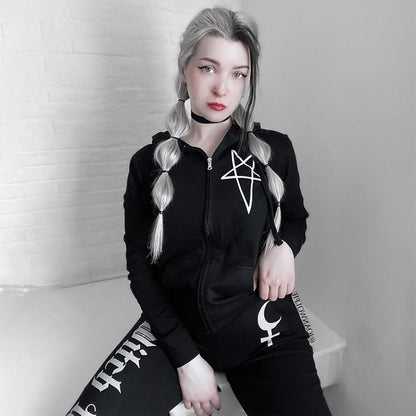 Too Fast | Mystical Baphomet Tarot Zip Up Hoodie Hooded Sweatshirt