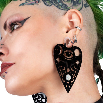 Too Fast | Mystical Ouija Planchette Hoop Earrings