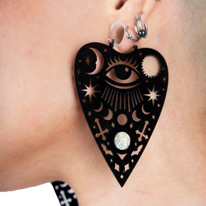 Too Fast | Mystical Ouija Planchette Hoop Earrings