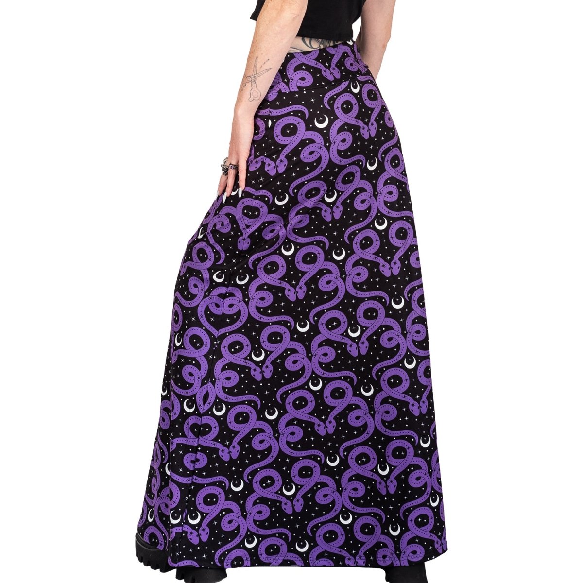 Too Fast | Mystical Purple Snake Moon Magick Maxi Skirt