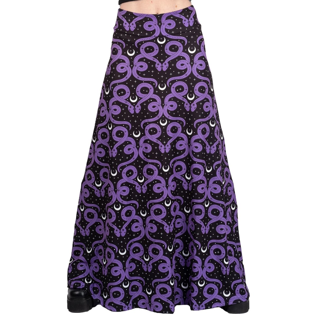 Too Fast | Mystical Purple Snake Moon Magick Maxi Skirt