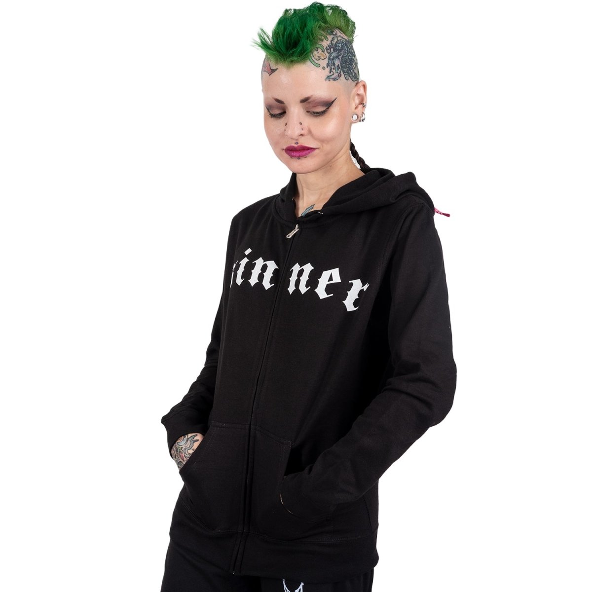 Too Fast | Occult Sinner Zip Up Hoodie Hooded Sweatshirt