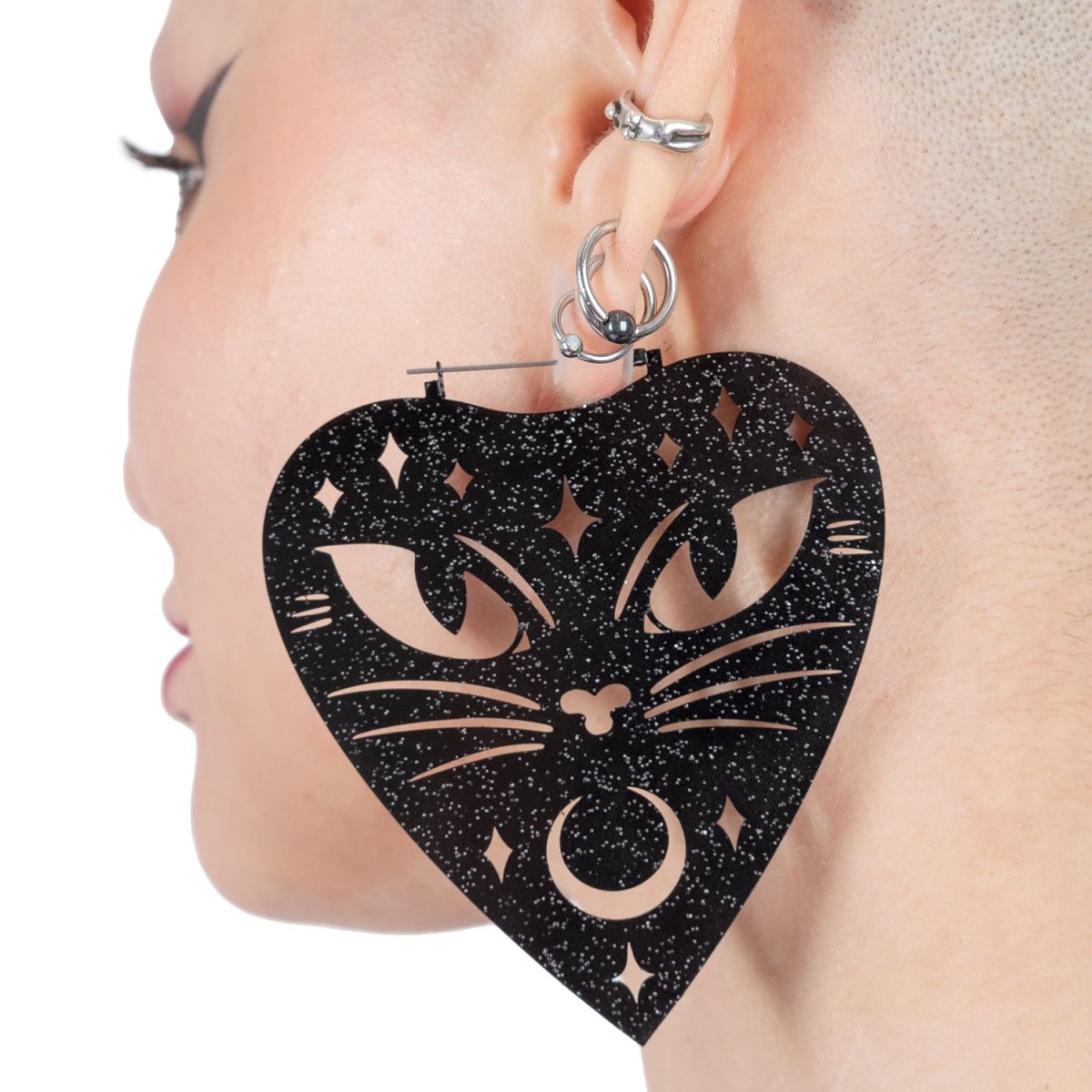 Too Fast | Ouija Cat Hoop Earrings