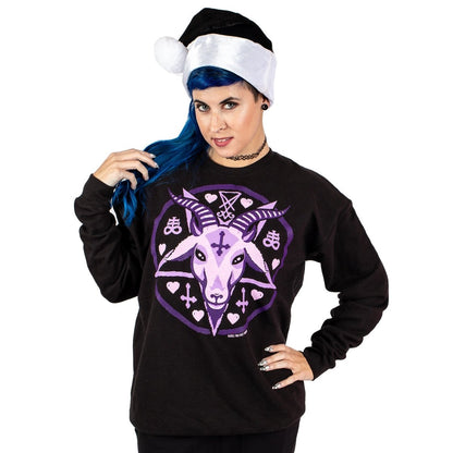 Too Fast | Pastel Goat Baphomet Pullover Sweatshirt