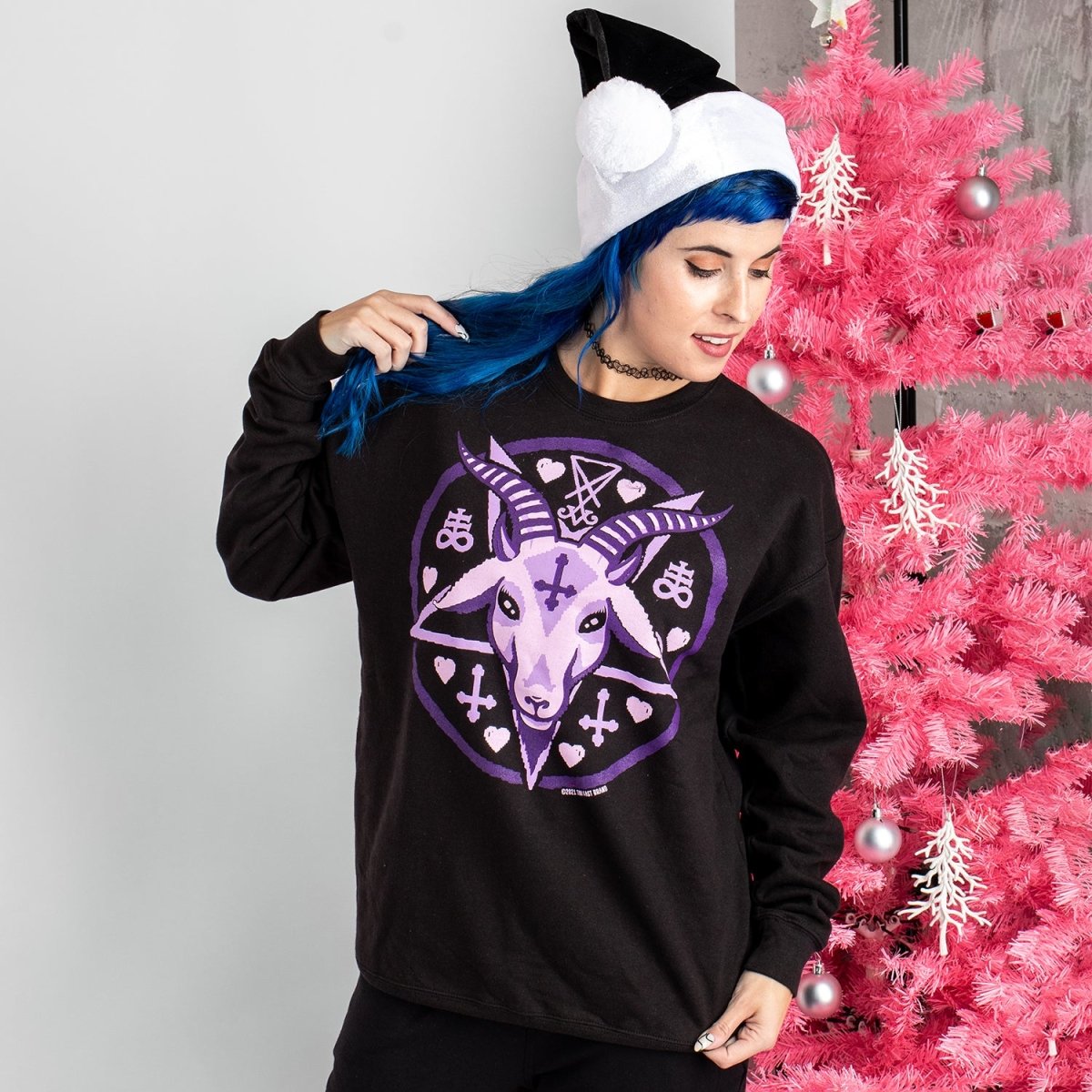 Too Fast | Pastel Goat Baphomet Pullover Sweatshirt