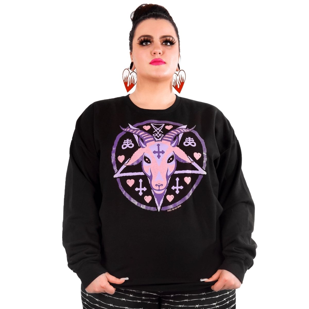 Too Fast | Pastel Goat Baphomet Pullover Sweatshirt