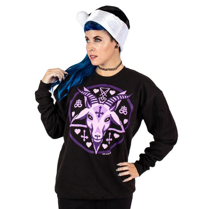 Too Fast | Pastel Goat Baphomet Pullover Sweatshirt