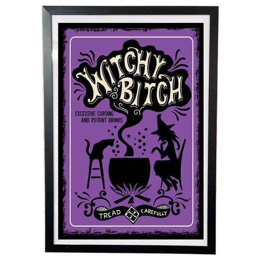 Too Fast | Poster Art Print | Witch Bitch Warning Sign Poster