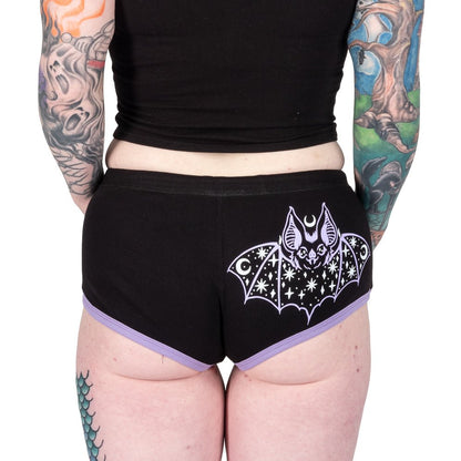 Too Fast | Purple Moon Bat Black Dolphin Shorts