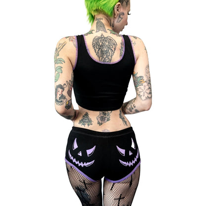 Too Fast | Purple Pumpkin Face Short Shorts